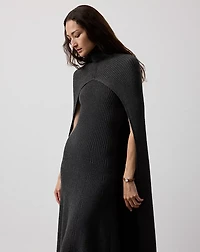 Cashmere-Blend Turtleneck Sweater Cape