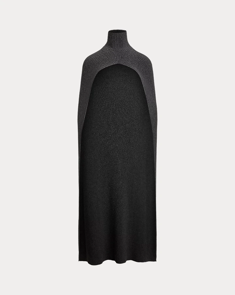 Cashmere-Blend Turtleneck Sweater Cape