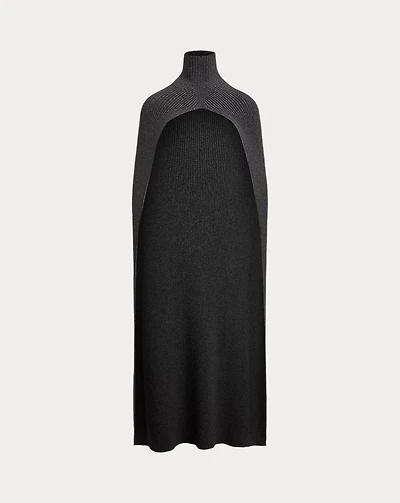 Cashmere-Blend Turtleneck Sweater Cape