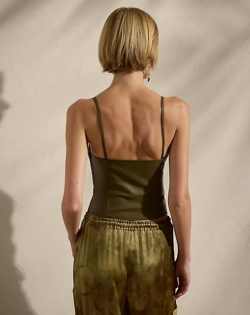 Naylor Lambskin & Tulle Sleeveless Top