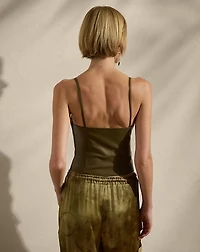 Naylor Lambskin & Tulle Sleeveless Top