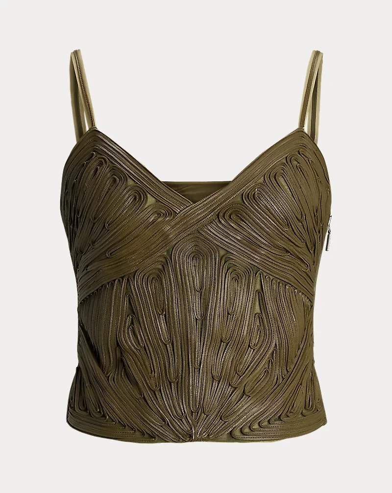 Naylor Lambskin & Tulle Sleeveless Top