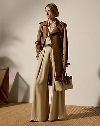 Greer Silk-Linen Twill Pleated Pant