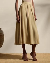 Kynlee Pleated Silk Georgette Skirt