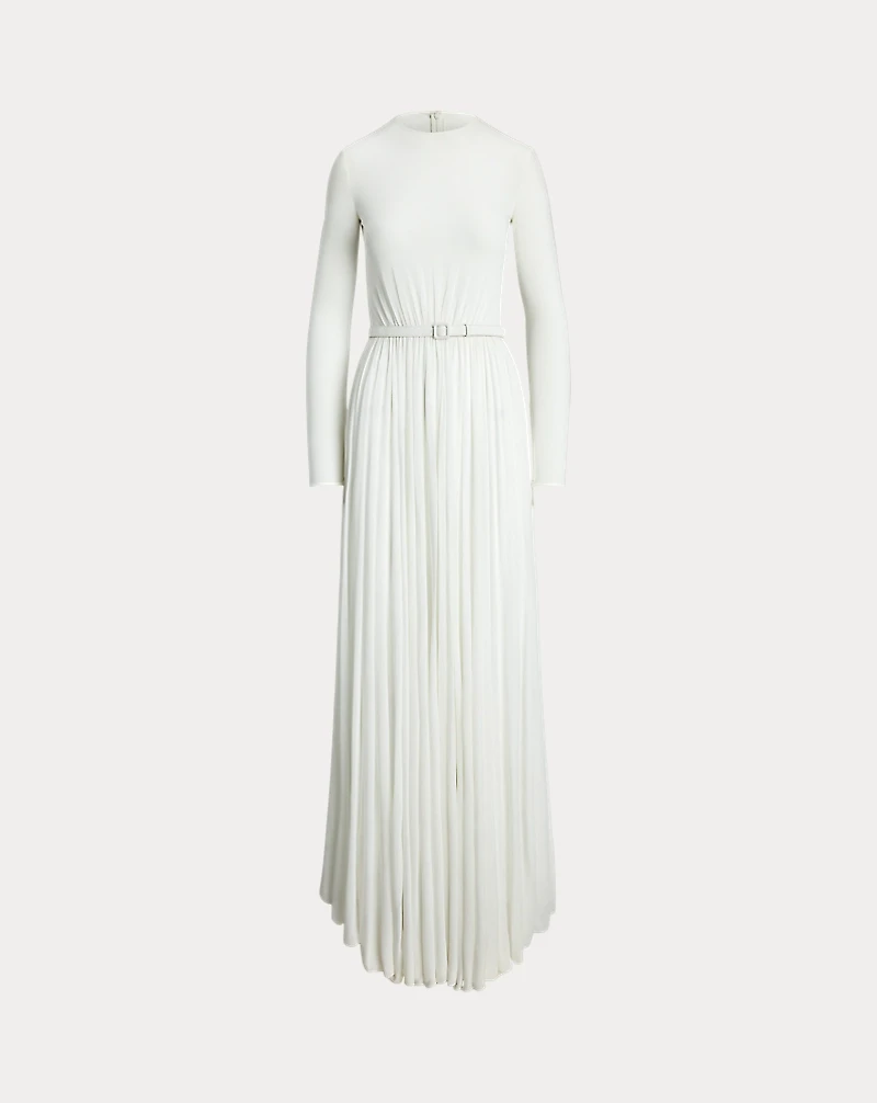 Shirred Crepe Jersey Day Dress