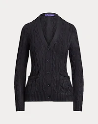Cable-Knit Silk Cardigan Sweater