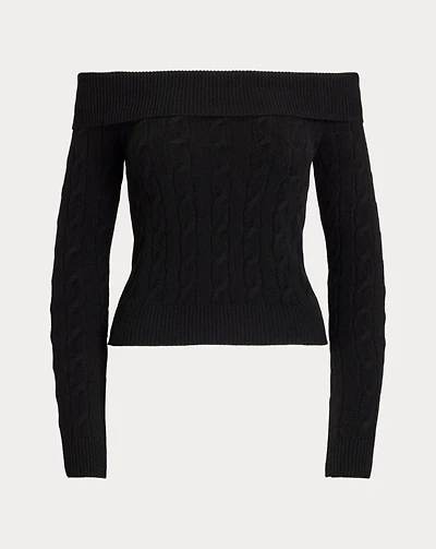 Cashmere-Blend Off-the-Shoulder Sweater