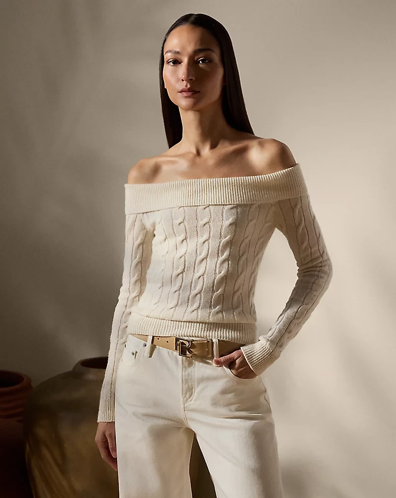 Cashmere-Blend Off-the-Shoulder Sweater