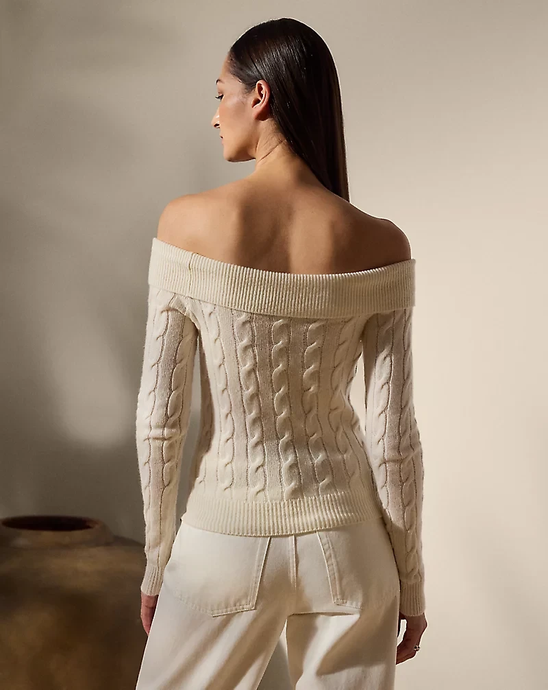 Cashmere-Blend Off-the-Shoulder Sweater
