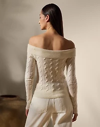 Cashmere-Blend Off-the-Shoulder Sweater