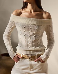 Cashmere-Blend Off-the-Shoulder Sweater