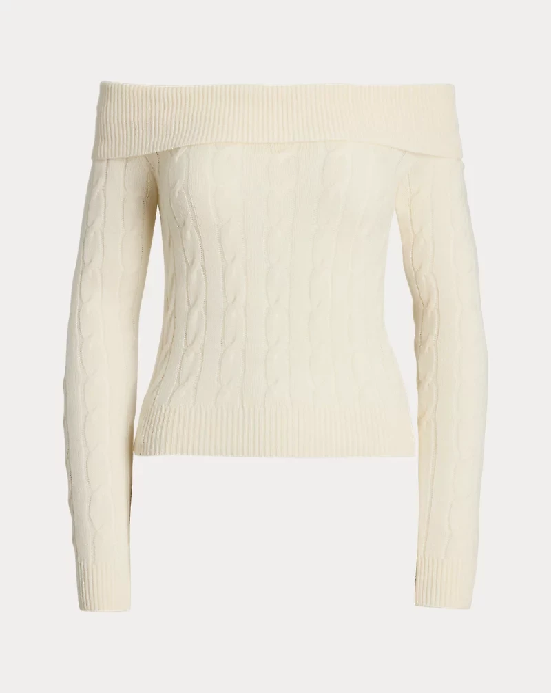Cashmere-Blend Off-the-Shoulder Sweater