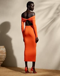 Jersey Off-the-Shoulder Cocktail Dress