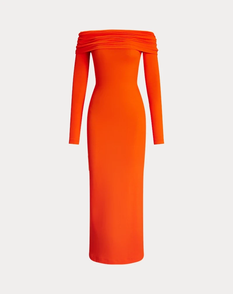 Jersey Off-the-Shoulder Cocktail Dress