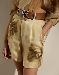 Tracy Pleated Floral Silk Gauze Short
