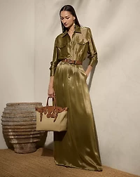 Natalie Metallic Satin Shirt