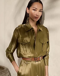 Natalie Metallic Satin Shirt