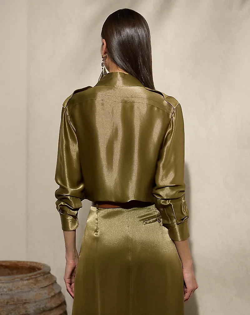 Natalie Metallic Satin Shirt