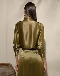 Natalie Metallic Satin Shirt