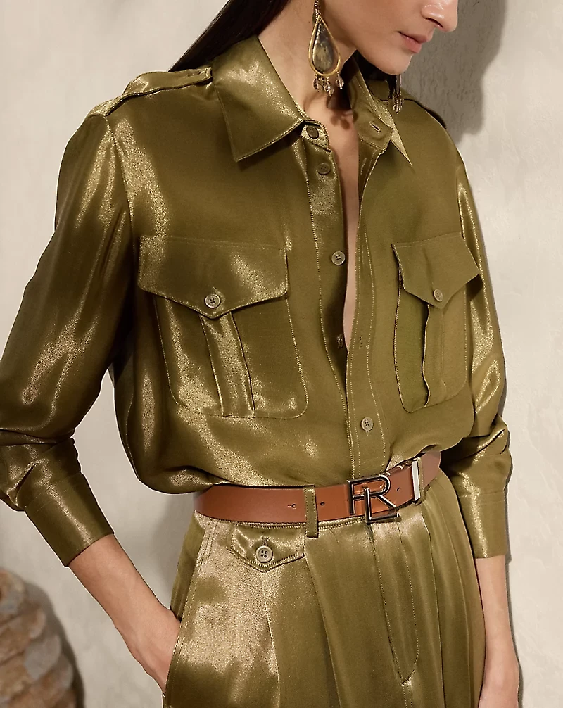 Natalie Metallic Satin Shirt