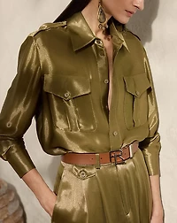 Natalie Metallic Satin Shirt