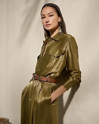 Natalie Metallic Satin Shirt
