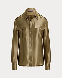 Natalie Metallic Satin Shirt