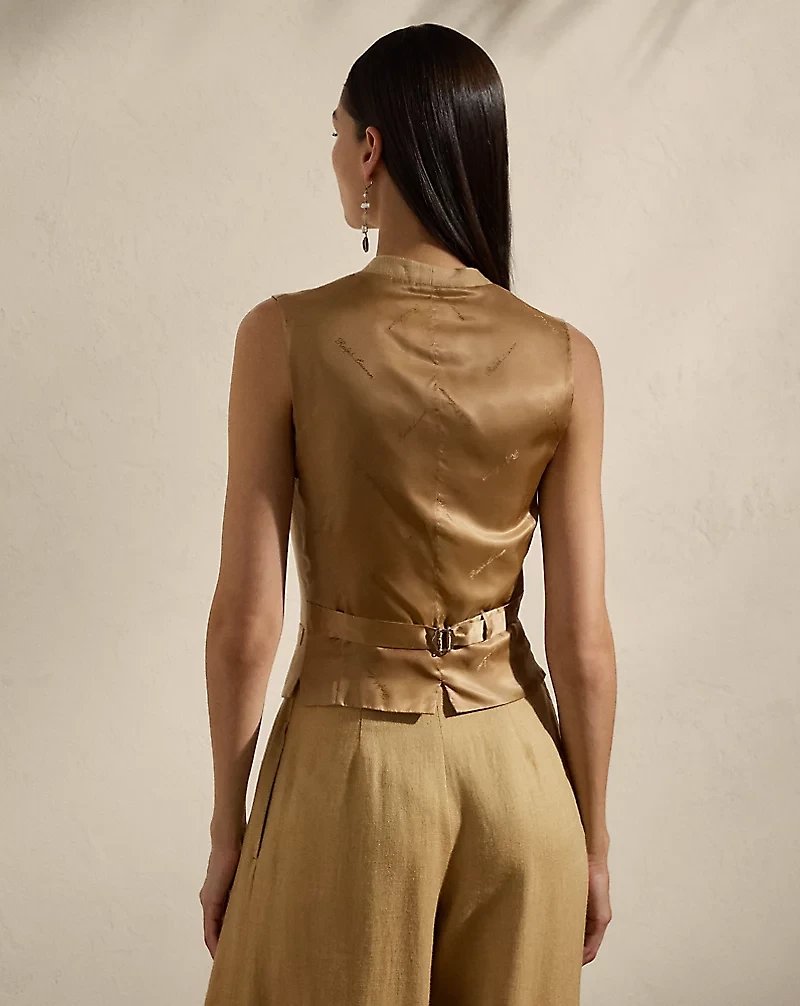 Jaiden Silk-Linen Twill Vest