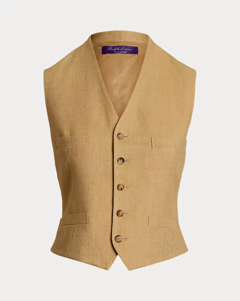 Jaiden Silk-Linen Twill Vest