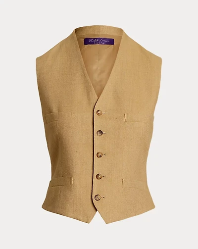 Jaiden Silk-Linen Twill Vest