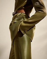 Quinton Belted Metallic Satin Jacket