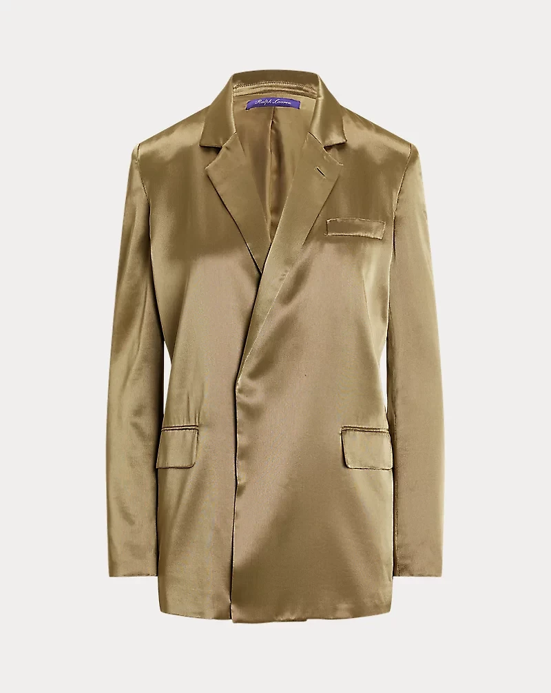 Quinton Belted Metallic Satin Jacket
