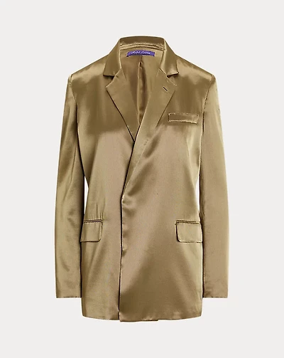 Quinton Belted Metallic Satin Jacket