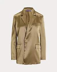 Quinton Belted Metallic Satin Jacket