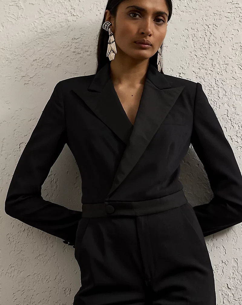 Tenney Wool Gabardine Tuxedo Jumpsuit