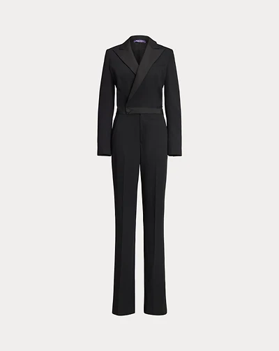 Tenney Wool Gabardine Tuxedo Jumpsuit
