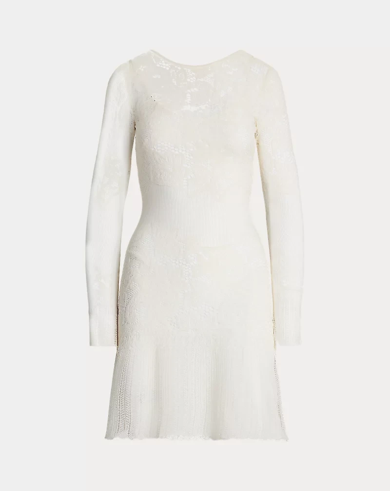 Silk Lace Sweater Day Dress