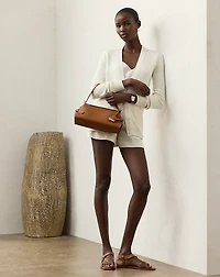 Silk Jersey V-Neck Cardigan Sweater