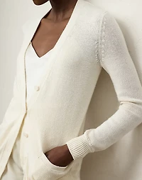 Silk Jersey V-Neck Cardigan Sweater