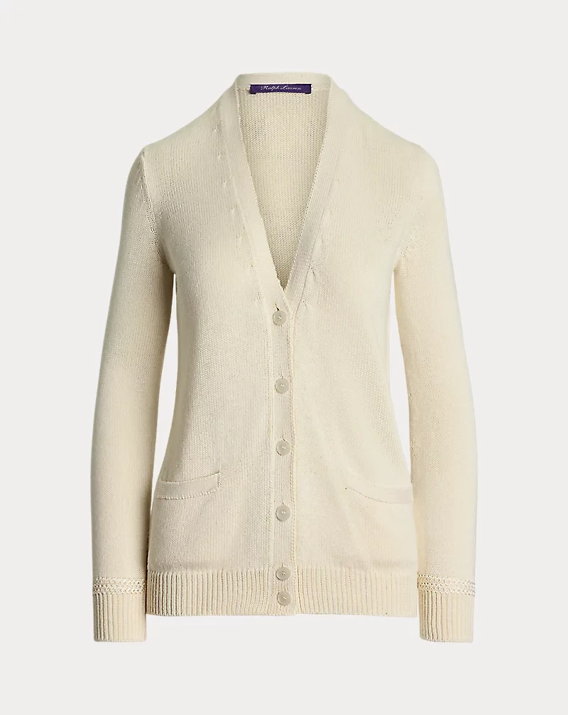 Silk Jersey V-Neck Cardigan Sweater