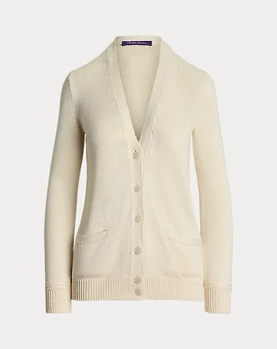 Silk Jersey V-Neck Cardigan Sweater