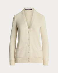 Silk Jersey V-Neck Cardigan Sweater