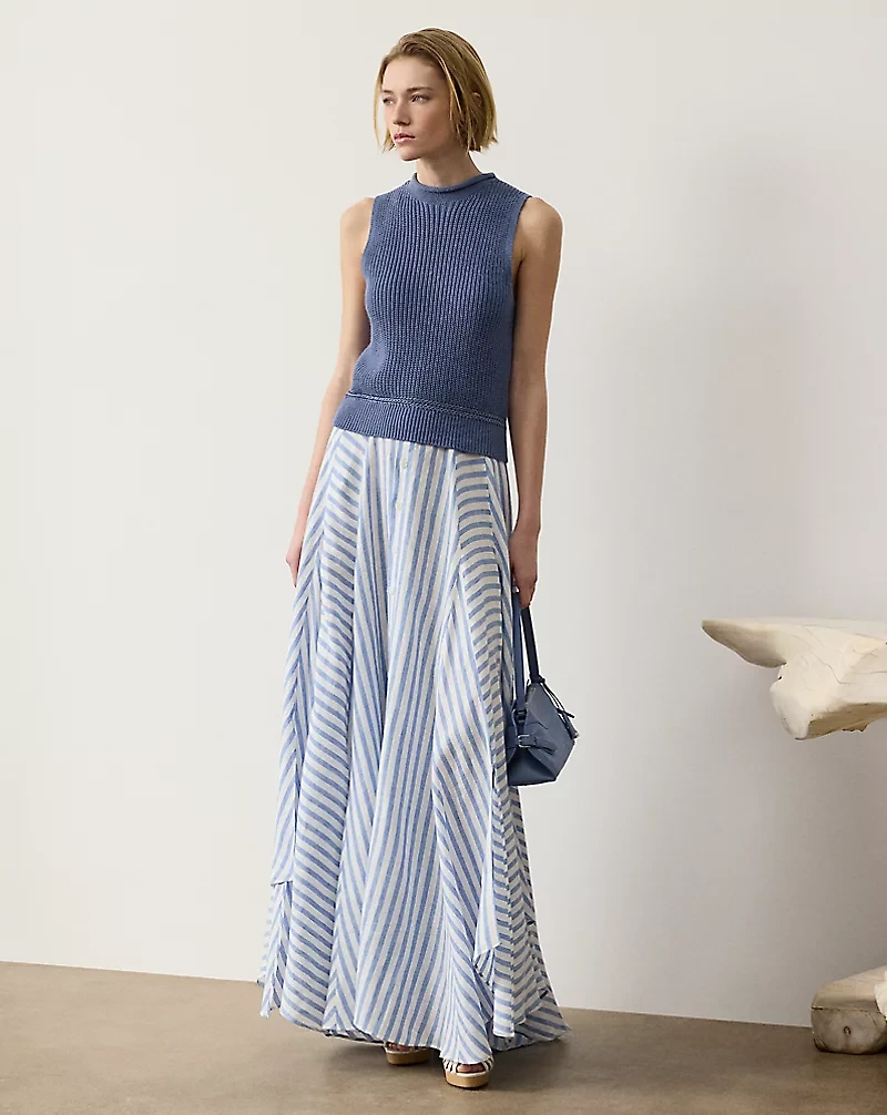 Silk Jersey Sleeveless Rollneck Sweater