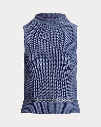 Silk Jersey Sleeveless Rollneck Sweater