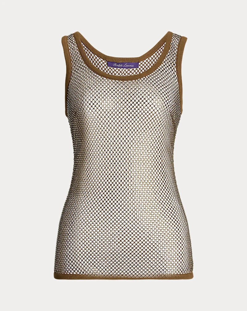 Melony Embellished Mesh Tank Top