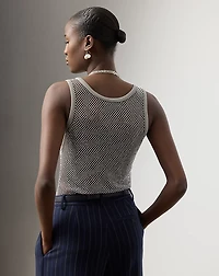 Melony Embellished Mesh Tank Top