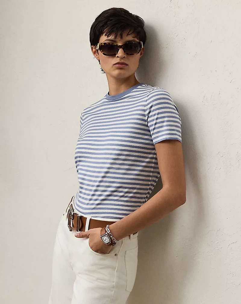 Hallie Striped Cotton Jersey Tee