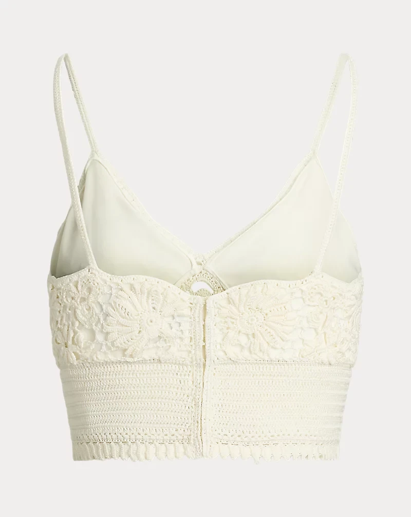 Hand-Crocheted Floral Silk Bralette