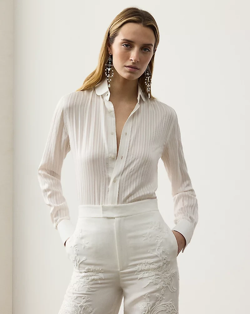 Cormac Striped Silk Jacquard Shirt