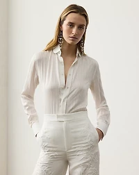 Cormac Striped Silk Jacquard Shirt